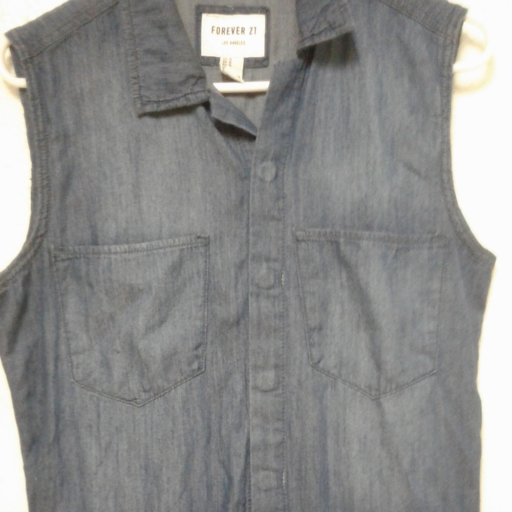 Forever 21 denim jeans jumpsuit romper overalls